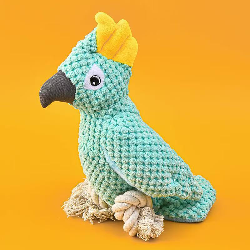 Indestructible Plush Parrot Dog Toy