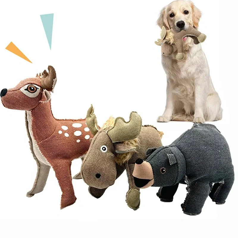 Pet dog vocal canvas toy puzzle bite resistant companion training interactive perfect gift for large and medium-sized dogs