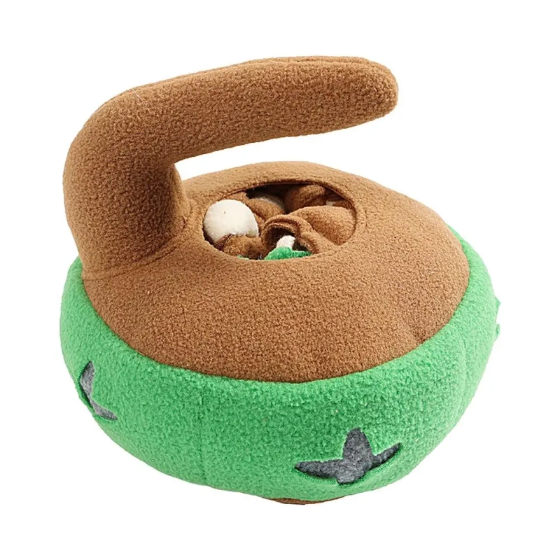 Dog Mental Stimulation Toys Puppy Puzzles Curling Puck Shape Dog Interactive Toys Dog Stimulation Toys With Sound Dog Treat Toy