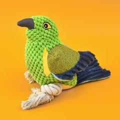 Indestructible Plush Parrot Dog Toy