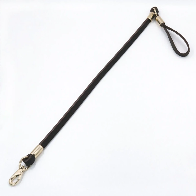 Double Layer Handmade Cowhide Pet Training Leash Luxury Genuine Leather Non-slip Dog Walking Leash Strong Safety Chain