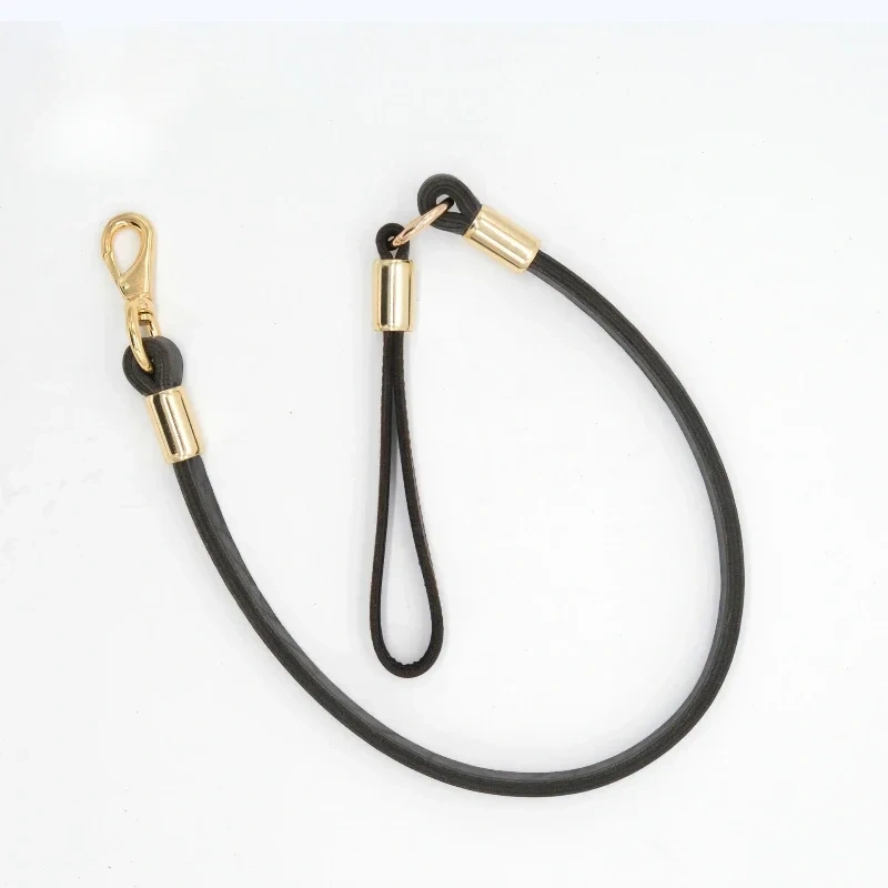 Double Layer Handmade Cowhide Pet Training Leash Luxury Genuine Leather Non-slip Dog Walking Leash Strong Safety Chain