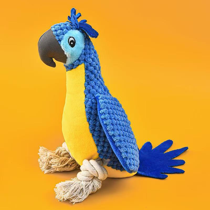 Indestructible Plush Parrot Dog Toy