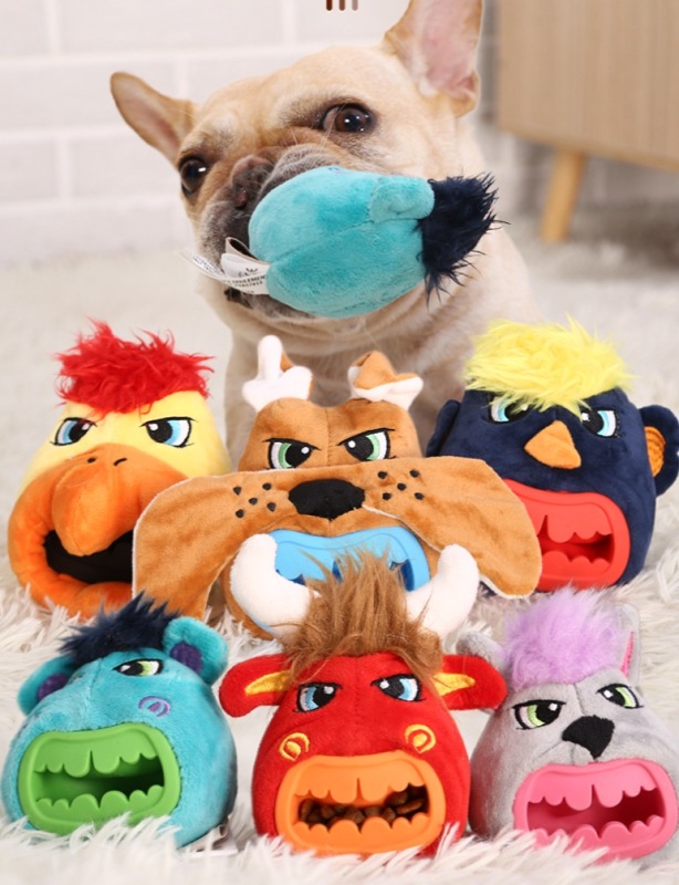 Pet Plush Toy Dog Food Dispensing Slow Feeder Leakage Food Treat Dispenser for Dogs IQ Training