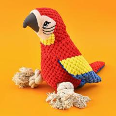 Indestructible Plush Parrot Dog Toy
