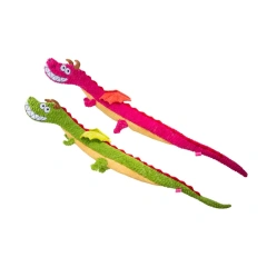 Squeak Dragon Plush Long Dog Tug Toy Interactive Dog Toy Pet Chew Toys With Whole Crinkle Paper for Dog