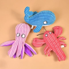 Plush Dog Toys Corduroy for Small Medium Dogs Animal Dog Squeaky Toy Bite Resistant Chew Toy Molar Teeth Cleaning Puppy Toys