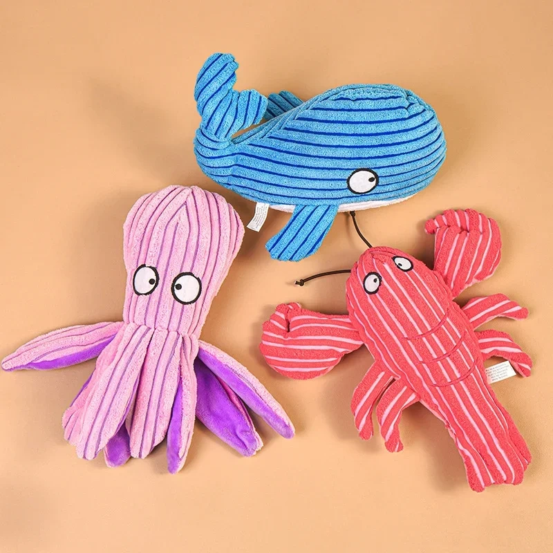 Plush Dog Toys Corduroy for Small Medium Dogs Animal Dog Squeaky Toy Bite Resistant Chew Toy Molar Teeth Cleaning Puppy Toys