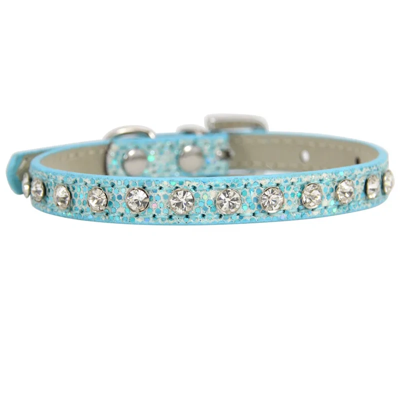Hot Sale Super Shining Diamond Rhinestone Cat Collar Puppy Baby Dog Cat Collar Leather Strap Kitten Accessories Puppy Pet Collar