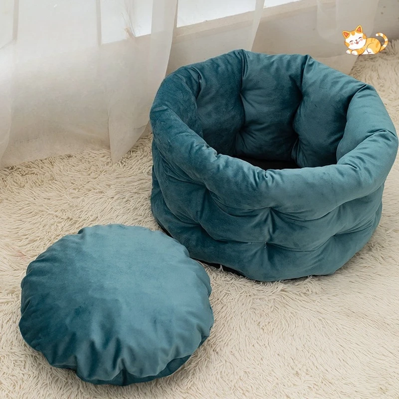 Winter Warm Pet Bed Cozy Dutch Velvet Cat House Cylindrical Dog Bed for Cats and Dogs Pet Supplies Dog House Tapis Chat Gamelle