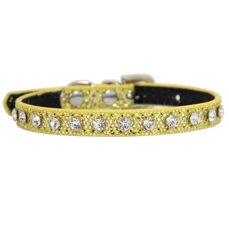 Hot Sale Super Shining Diamond Rhinestone Cat Collar Puppy Baby Dog Cat Collar Leather Strap Kitten Accessories Puppy Pet Collar