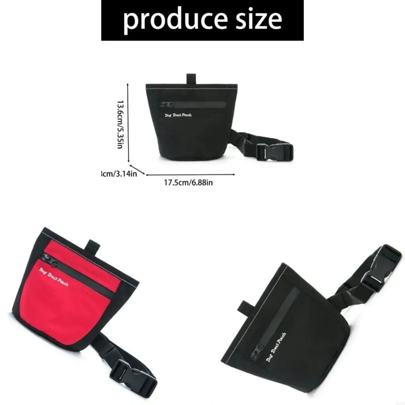 97QD Pet Training Waist Bag Treats Pocket Water Resistant Zippered Walking Belt Bag