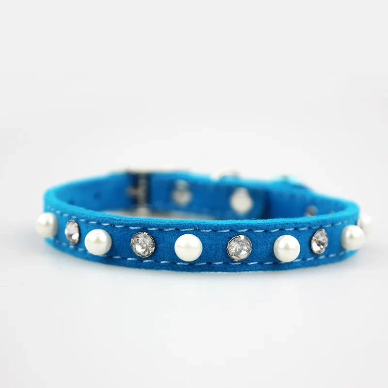 Pet Pearl Collar Leash Harness Belt with Bell Necklace Dog Choker Chain Accessories Supplies for Small Dogs Cats Puppy Kitten