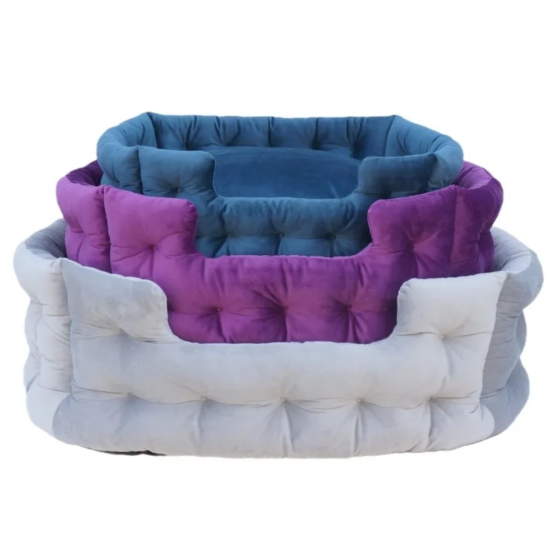 Pet Dog Bed Winter Warm Cat Nest Plush Thickened Soft PP Cotton Pet Nest Pad House Universal Waterproof Cat Bed Dog Accessories