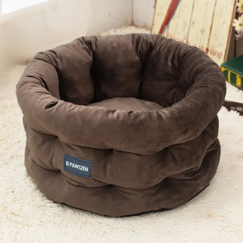 Winter Warm Pet Bed Cozy Dutch Velvet Cat House Cylindrical Dog Bed for Cats and Dogs Pet Supplies Dog House Tapis Chat Gamelle