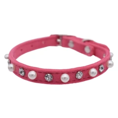 Pet Pearl Collar Leash Harness Belt with Bell Necklace Dog Choker Chain Accessories Supplies for Small Dogs Cats Puppy Kitten