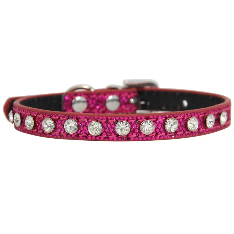Hot Sale Super Shining Diamond Rhinestone Cat Collar Puppy Baby Dog Cat Collar Leather Strap Kitten Accessories Puppy Pet Collar