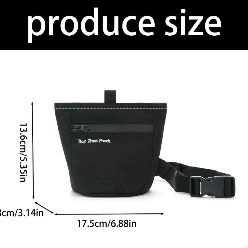 97QD Pet Training Waist Bag Treats Pocket Water Resistant Zippered Walking Belt Bag