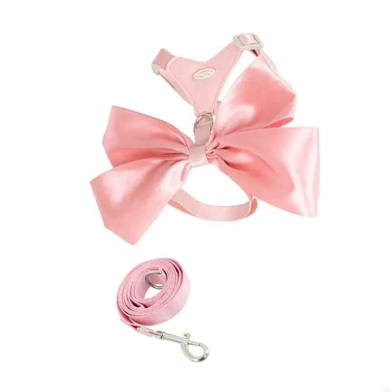 Dog Lovely Bowknot Vest Leash Comfortable Dog Vest Leash for Medium Dogs Leash Multicolored Leash