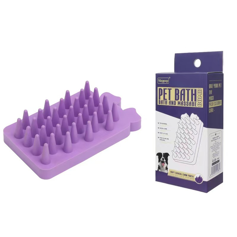 Cross-Border Pet Supplies Plastic Pet Cleaning Bathing Dual-Purpose Brushes for Cats and Dogs