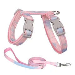Beautiful Bowknot Print Harness and Leash Polyester Animals Brace Pet Leash Rope