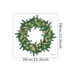 Christmas Window Vinyl Wall Sticker Green Original Glass Window Christmas Decoration Posters Home New Year Stickers