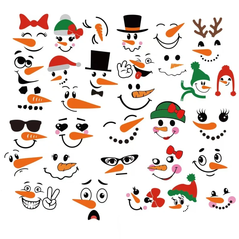 Christmas creative cute carrot snowman emoticon stickers decoration, suitable for motorcycle body and rearview mirror decoration