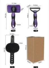 Professional 3Pcs/Set Pet Grooming Brush Set for Shedding Control Massage Bathing Deshedding Tool