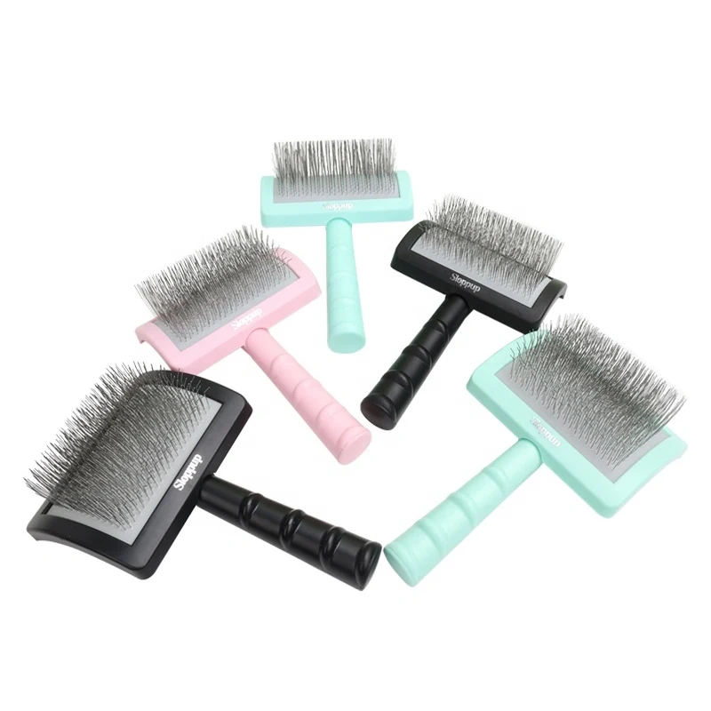 Factory Wholesale Pvc Box Packaging 25MM Long Pin Cat Cleaning Hair Brush Cepillo Para Perro Dog Pet Grooming Slicker Brush
