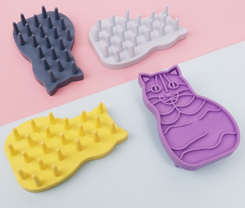 Cross-Border Pet Supplies Plastic Pet Cleaning Bathing Dual-Purpose Brushes for Cats and Dogs