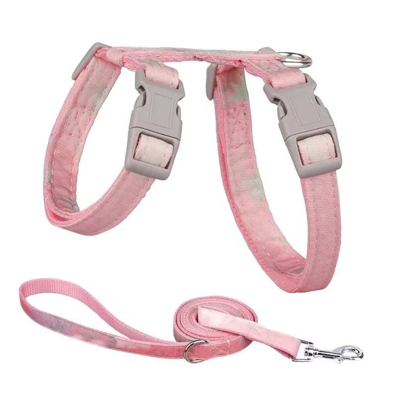 Beautiful Bowknot Print Harness and Leash Polyester Animals Brace Pet Leash Rope