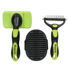 Professional 3Pcs/Set Pet Grooming Brush Set for Shedding Control Massage Bathing Deshedding Tool Dogs Cats Efficient
