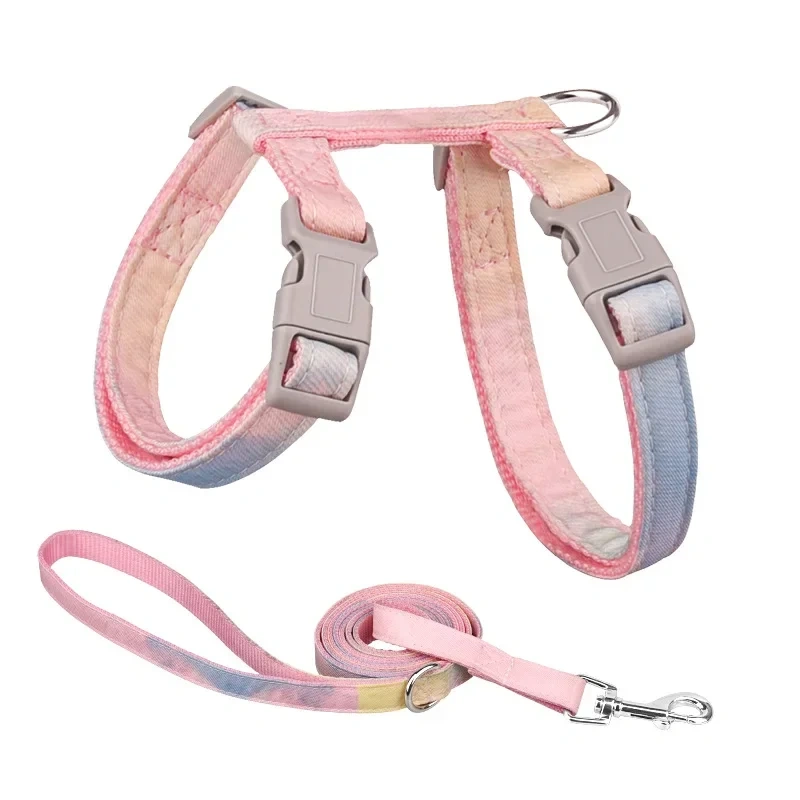 Beautiful Bowknot Print Harness and Leash Polyester Animals Brace Pet Leash Rope