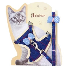 2021 Personalized Custom Cat Collar Dog Adjustable Harness Vest Walking Lead Leash