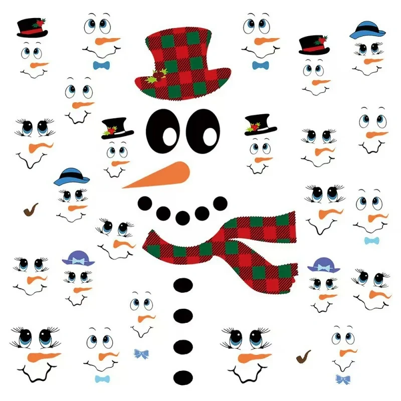 Christmas creative cute carrot snowman emoticon stickers decoration, suitable for motorcycle body and rearview mirror decoration