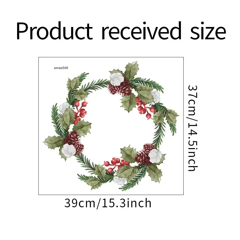 Christmas Window Vinyl Wall Sticker Green Original Glass Window Christmas Decoration Posters Home New Year Stickers