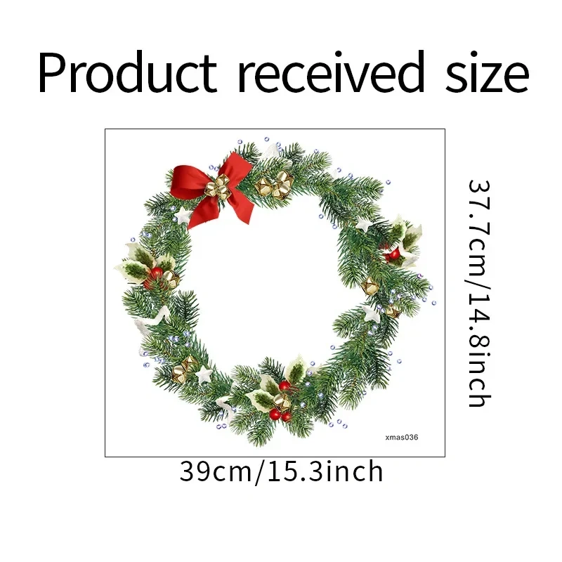 Christmas Window Vinyl Wall Sticker Green Original Glass Window Christmas Decoration Posters Home New Year Stickers