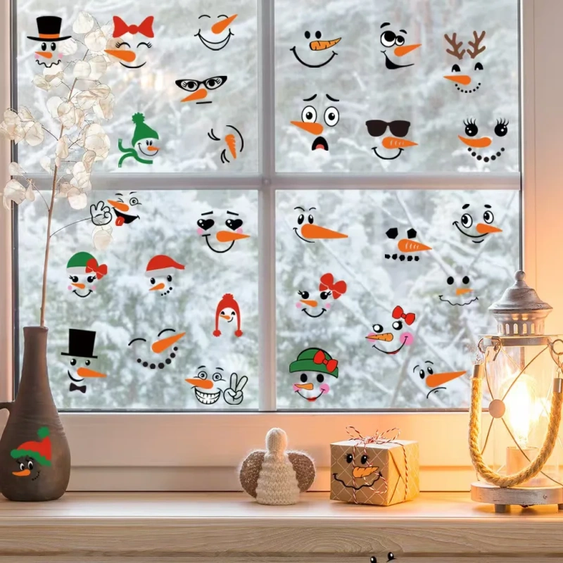 Christmas creative cute carrot snowman emoticon stickers decoration, suitable for motorcycle body and rearview mirror decoration