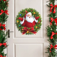Christmas Window Vinyl Wall Sticker Green Original Glass Window Christmas Decoration Posters Home New Year Stickers