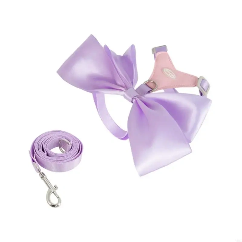 Dog Lovely Bowknot Vest Leash Comfortable Dog Vest Leash for Medium Dogs Leash Multicolored Leash