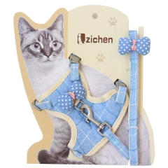 2021 Personalized Custom Cat Collar Dog Adjustable Harness Vest Walking Lead Leash