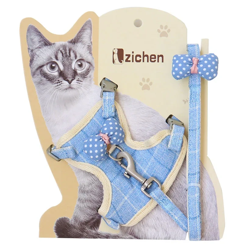 2021 Personalized Custom Cat Collar Dog Adjustable Harness Vest Walking Lead Leash
