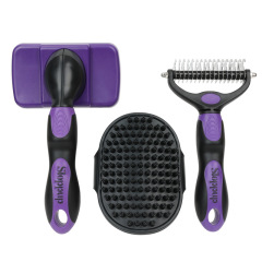 Professional 3Pcs/Set Pet Grooming Brush Set for Shedding Control Massage Bathing Deshedding Tool