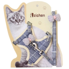 2021 Personalized Custom Cat Collar Dog Adjustable Harness Vest Walking Lead Leash