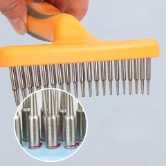 Multifunctional Double Row Rake Comb Dog Comb Teddy Pet Needle Comb Open Knot Hair Removal