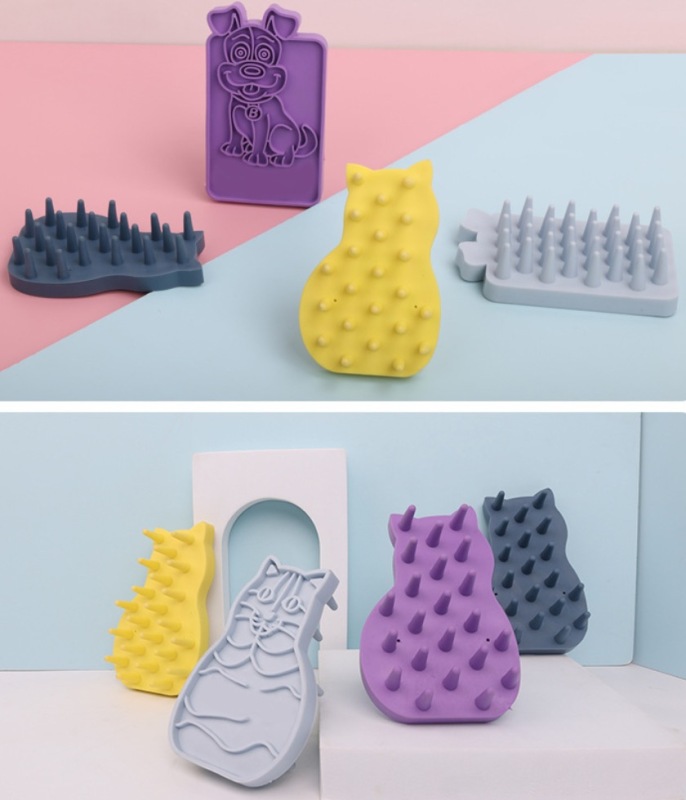 Cross-Border Pet Supplies Plastic Pet Cleaning Bathing Dual-Purpose Brushes for Cats and Dogs