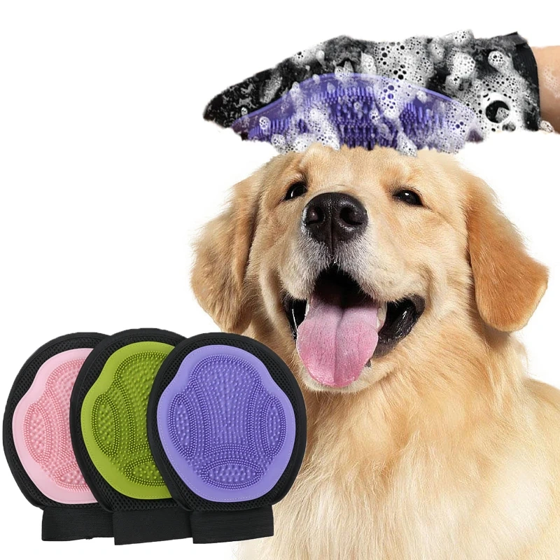 Pet Hair Removal Gloves for Bath And Grooming - Cat Dog Massage Cleaning Beauty Products