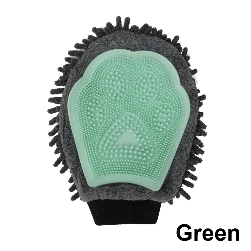 1PC Pet Grooming Gloves Double-Sided Gloves Cleaning Massage Dog Washing Bath Fast Absorb Water Hair Removes Glove