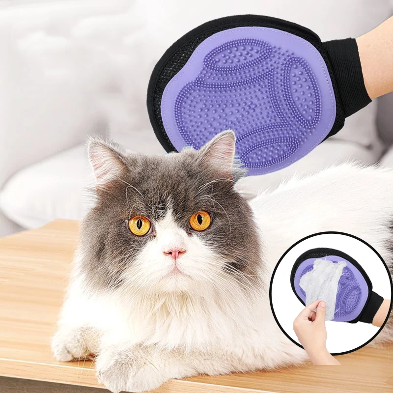 Pet Hair Removal Gloves for Bath And Grooming - Cat Dog Massage Cleaning Beauty Products