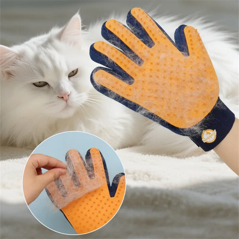 Pet Glove Cleaning Massage Brush for Cats Dogs Shedding Hair Cleaning Bathing Gloves Cat Hair Removal Grooming Brush